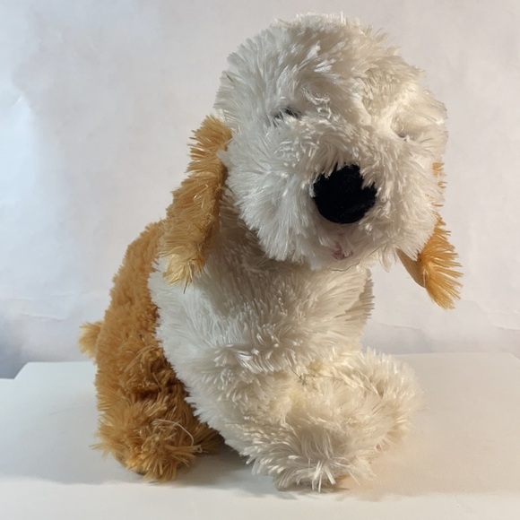 Fiesta White Tan Snuggly Soft Puppy Dog Plush - Picture 1 of 14